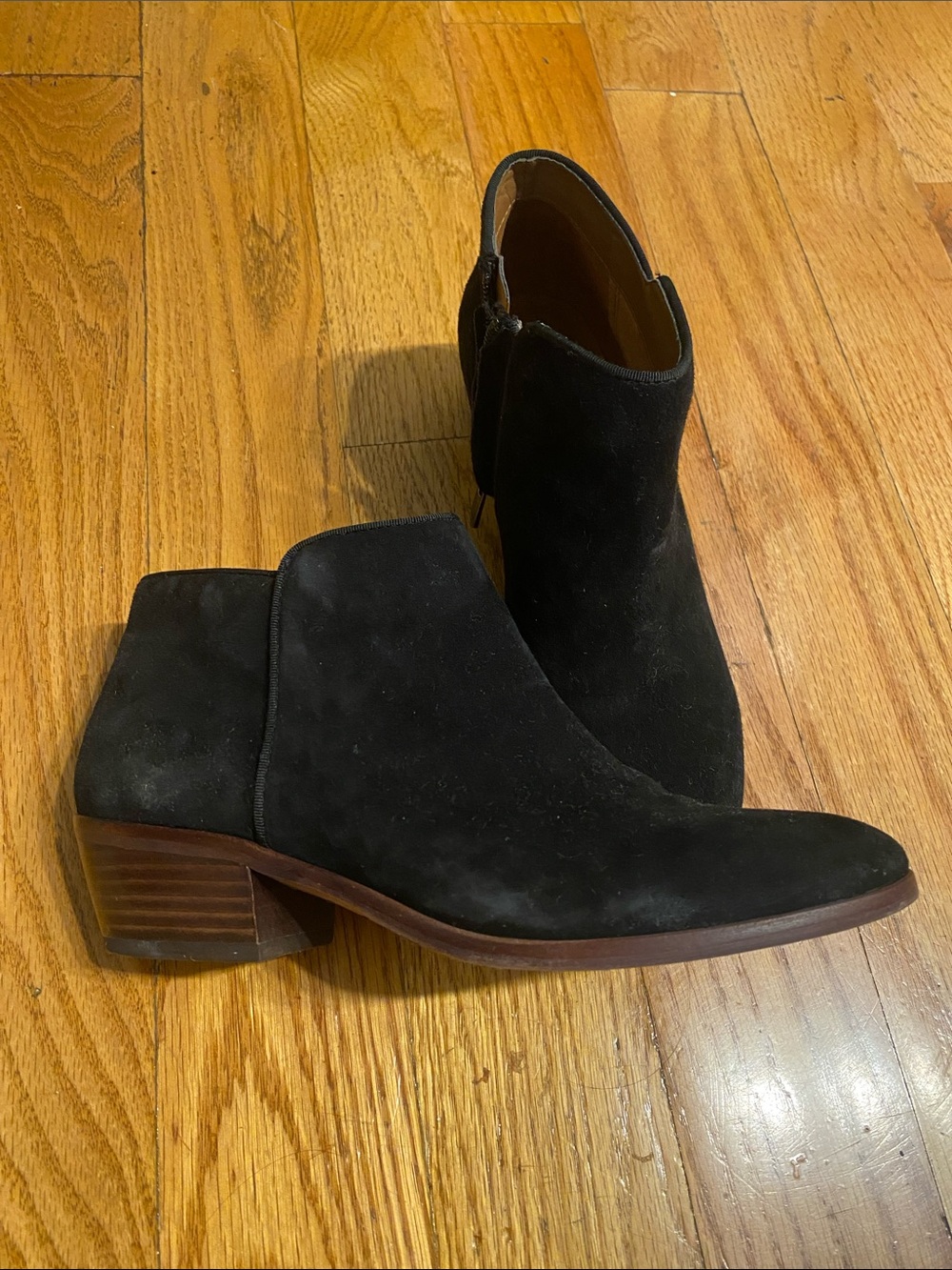 Women's Sam Edelman Black Suede Ankle Booties